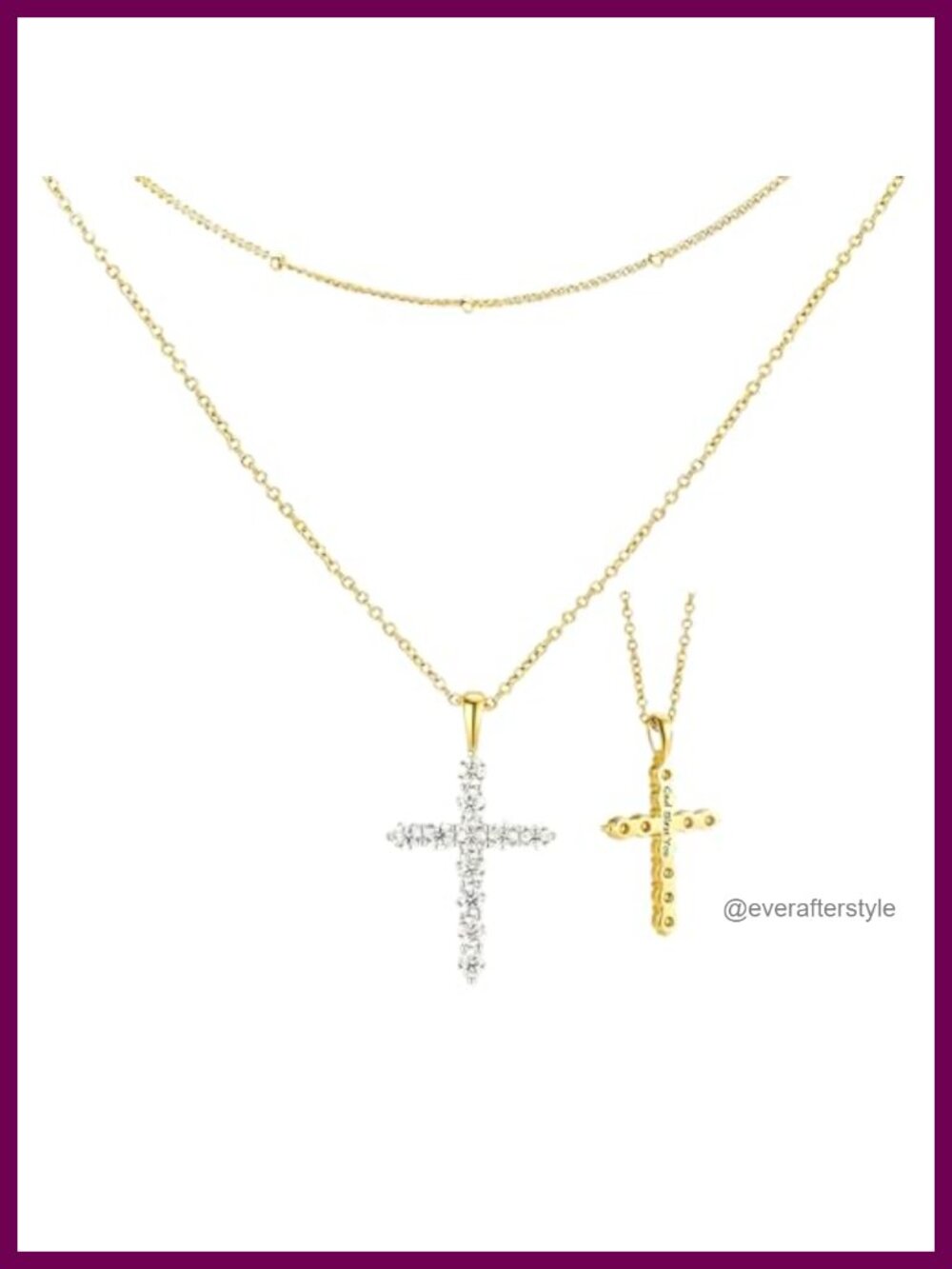 1.1ct Moissanite Cross Necklace Women Faith Pendant D Color VVS1 Sterling